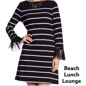 Beach lunch lounge adorable black dress with white striped design! Tulle…